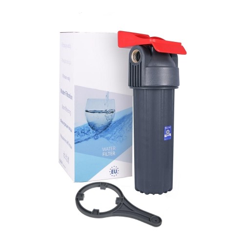 Carcasa pentru apa calda, AquaFilter FHHOT34-WB, neagra cu suport si cheie