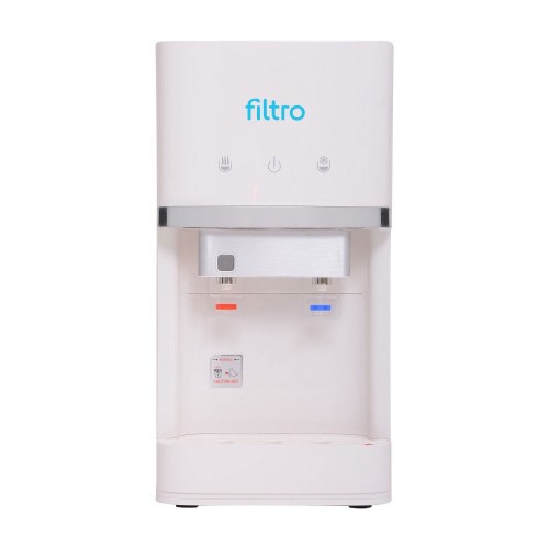 Dozator de apa compact, FILTRO Desk Q4-UV, 4 filtre rapide, membrana ultrafiltrare si lampa UV in bazin, alimentare directa de la retea cu kit inclus