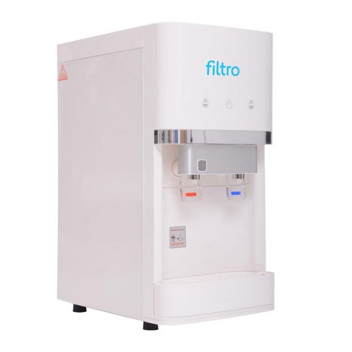 Dozator de apa compact, FILTRO Desk Q4-UV, 4 filtre rapide, membrana ultrafiltrare si lampa UV in bazin, alimentare directa de la retea cu kit inclus