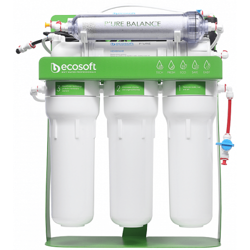 Osmoza inversa, Ecosoft PURE Balance, cu pompa de presiune si eficienta ridicata, 6 stadii, cadru metalic, remineralizare optima