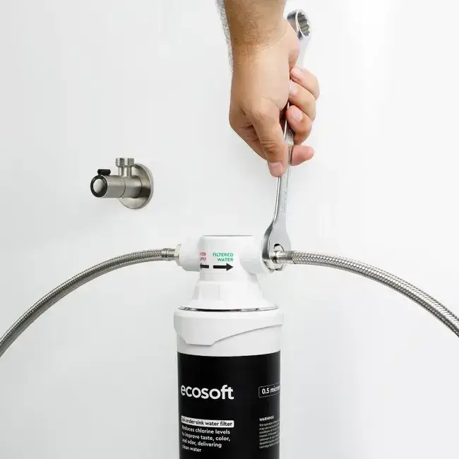 Sistem compact filtrare sub chiuvetă, Ecosoft JOI, microfiltrare 0.5 μm, 18000 L capacitate, debit 5 L/min