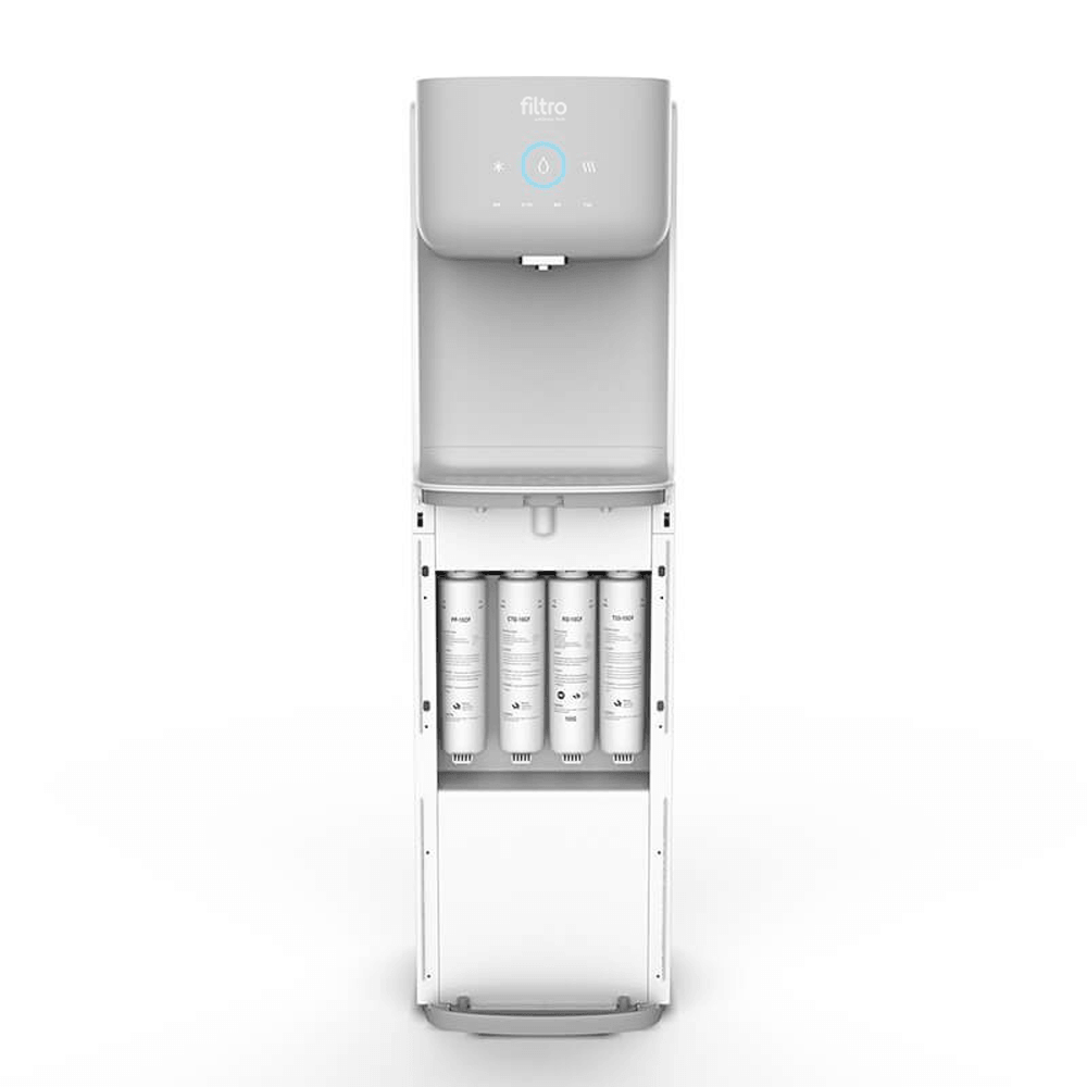 Dozator de apă, FILTRO Glaciar Soda, filtrare prin osmoză inversă în 5 stadii, sterilizare UV-LED în bazin, carbonatare apă cu CO2, alimentare directa de la retea cu kit inclus