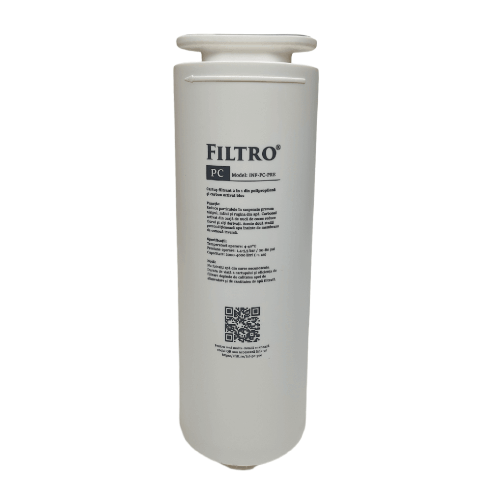 Cartus de filtrare 2 in 1, polipropilena si carbune activat bloc, stadiul 1, sistem twist pentru FILTRO INFINITY+ DF1000G