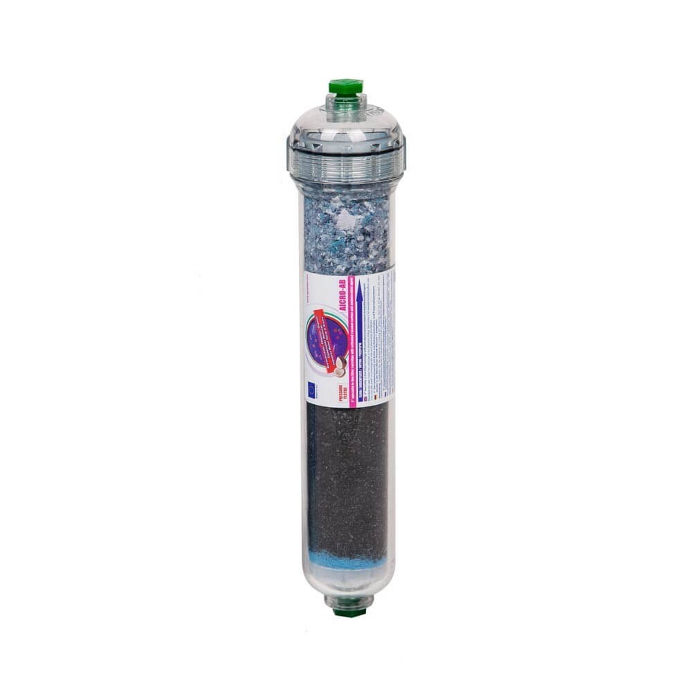 Filtru inline din carbune activat granular si polipropilena, AquaFilter AICRO-AB, transparent, 10.8