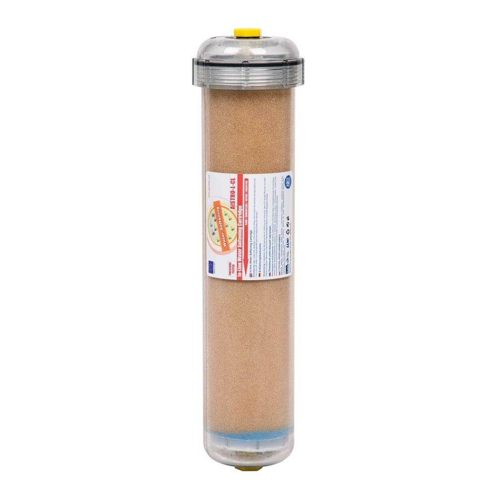Filtru inline pentru dedurizare, AquaFilter AISTRO-L-CL, transparent, 12