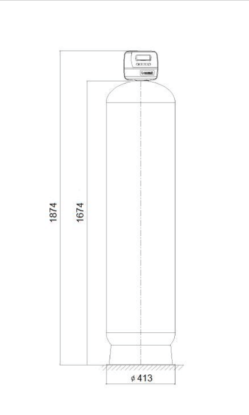 Statie filtrare automata, CLACK TC 1" 1665, valva automata timp, tank simplex 16"x65", fara material filtrant