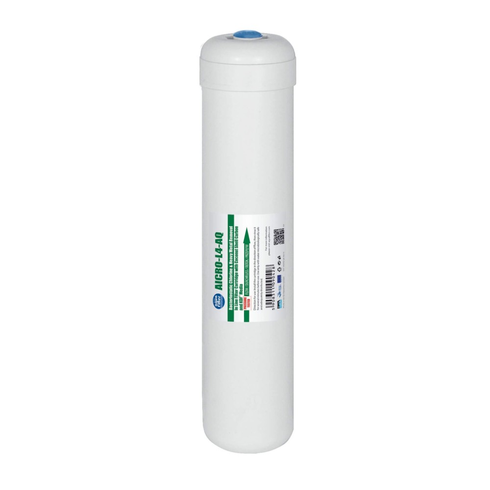 Cartus inline din carbune activat granular cu KDF, AquaFilter AICRO-L4-AQ, 12