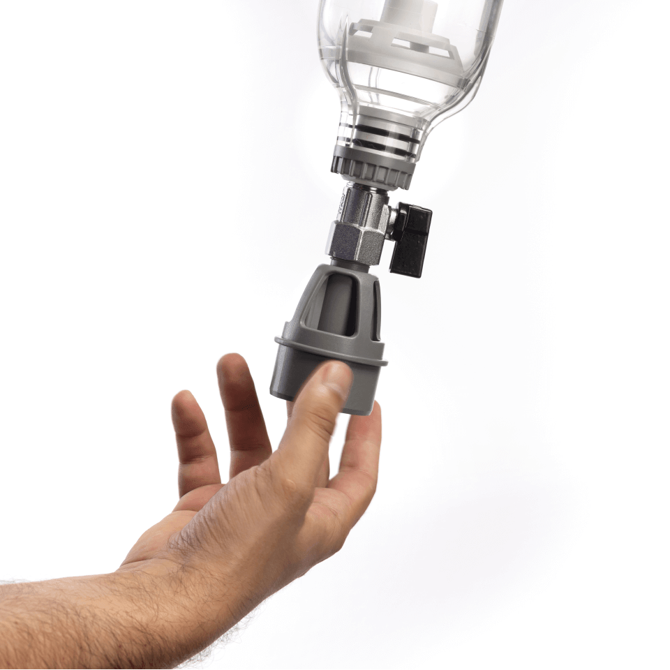 Sistem de filtrare, Ecosoft 3P Grey Triplex 10", valva de purjare, set de cartuse inclus, pentru apa de ploaie, conexiune 3/4"