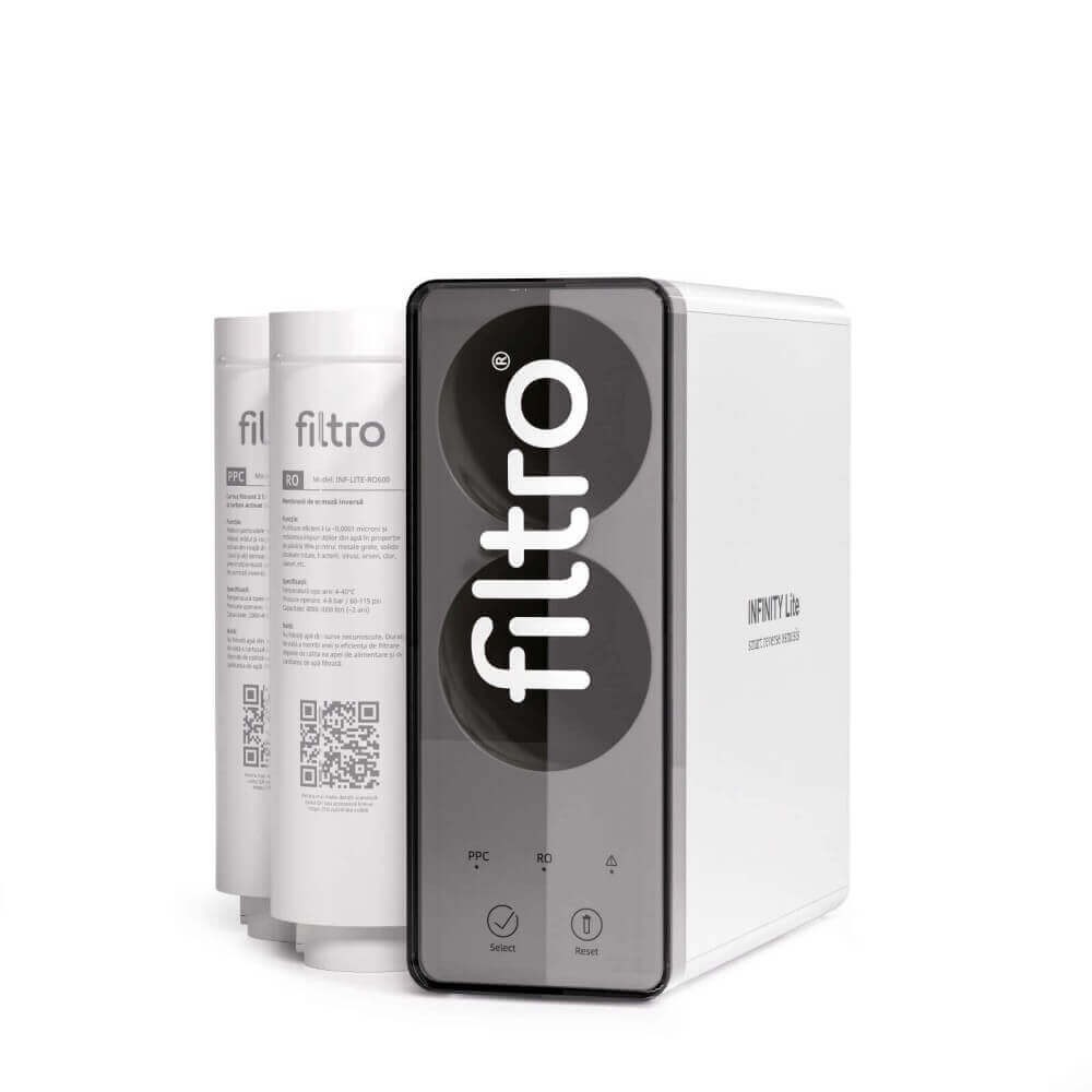 Cartus de filtrare 2 in 1, polipropilena si carbune activat bloc, stadiul 1, sistem twist pentru FILTRO INFINITY Lite