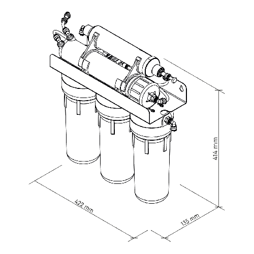 Osmoza inversa standard, Ecosoft MO550MECO, 5 stadii, membrana 50 GPD, cartus remineralizare