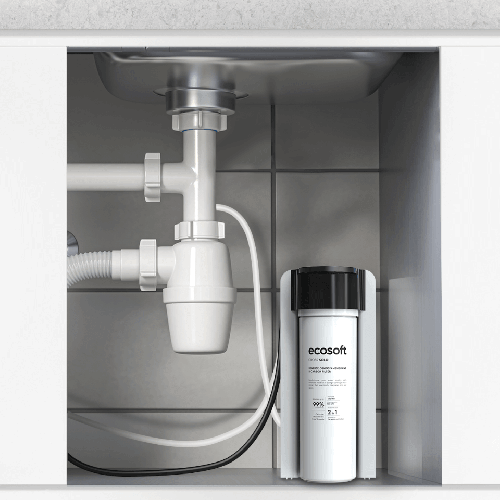 Osmoza inversa direct flow, Ecosoft Cross Solo, 1.3 litri/min, cartus twist 2 in 1, membrana 500 GPD, ultracompact