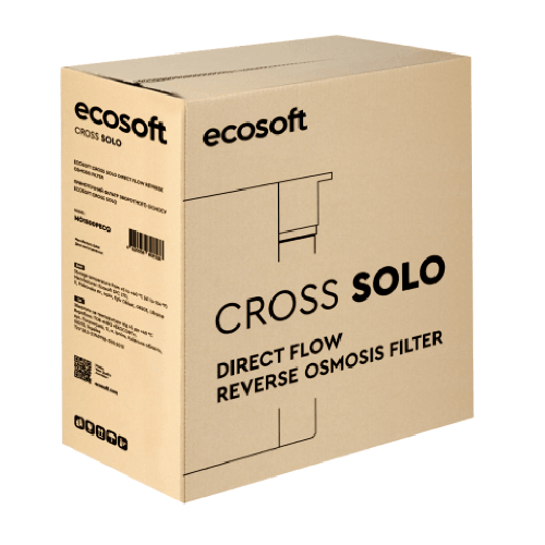 Osmoza inversa direct flow, Ecosoft Cross Solo, 1.3 litri/min, cartus twist 2 in 1, membrana 500 GPD, ultracompact