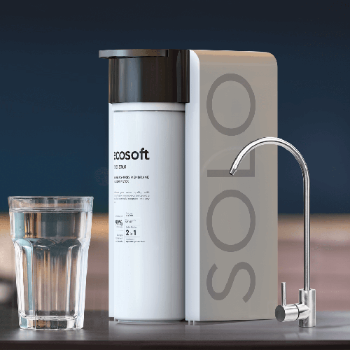 Osmoza inversa direct flow, Ecosoft Cross Solo, 1.3 litri/min, cartus twist 2 in 1, membrana 500 GPD, ultracompact
