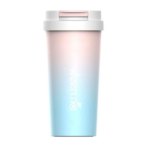 Blender portabil cu functie de termos, 300 ml, 18000 RPM, 50W, acumulator 1500 mAh, albastru/roz