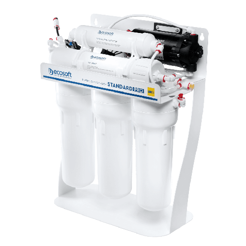 Osmoza inversa standard, Ecosoft Standard MO550MPS, pompa de presiune pe cadru metalic, 50 GPD, 5 stadii cu mineralizare