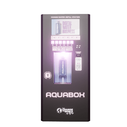 Automat de apa purificata, Aquabox RO, osmoza inversa, display afisare reclame, 250 l/h, 4 metode de plata si administrare de la distanta