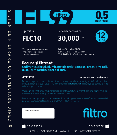 Sistem de filtrare cu conectare directa, FILTRO FL99, instalare sub chiuveta
