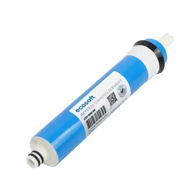 Membrană osmoză inversă Ecosoft CSV181250ECO, capacitate 50 GPD, filtrare 0.0001 microni, 190 litri/zi, certificare NSF