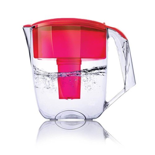 Cana de filtrare, Ecosoft MAXIMA 5L, rosie, cu ecomix, carbune activat si polipropilena