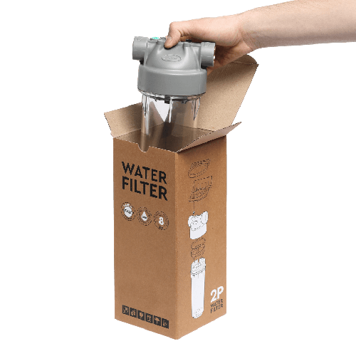 Carcasă din plastic filtru 2P carcasă ECO 9" ¾ recipient PET transparent ¾ - ¾"