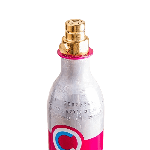 Cilindru gol SodaStream Quick, fara CO2, din aluminium, culoare roz si supapa cu filet