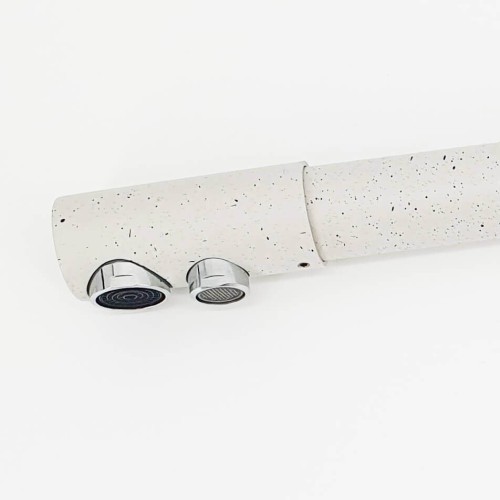 Baterie 3 căi cu flux separat apă filtrată, Premier Tall White Stone, finisaj gri mat design granit, apă rece caldă și purificată, montaj pe chiuvetă bucătărie, rezistentă la peste 500.000 de utilizări