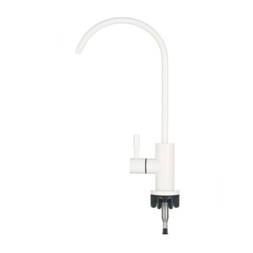 Baterie modernă simplă, FILTRO Modern White, finisaj alb, din alamă cu cartuș ceramic, monocomandă, conectare rapiă 1/4"