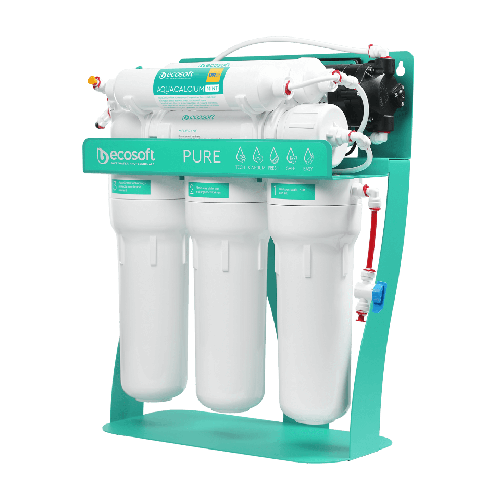 Osmoza inversa premium, Ecosoft Calcium MINT MO675PSMACECO, pompa de presiune pe cadru metalic, 75 GPD, 6 stadii cu remineralizare cu calciu si postcarbune