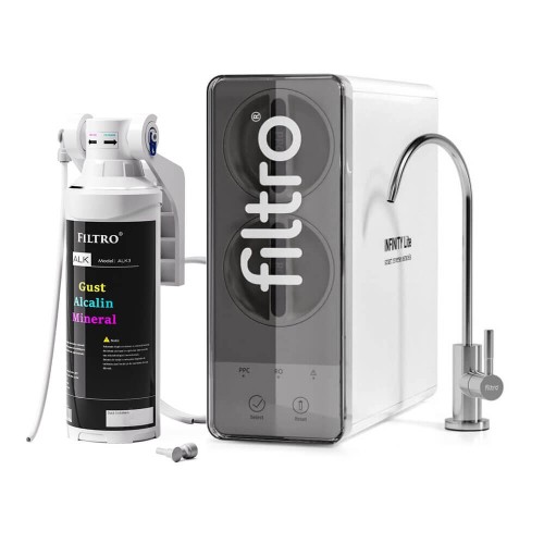 Osmoza inversa direct flow, FILTRO INFINITY Lite DF600-ALK3, debit mare de 600GPD, fara bazin, pompa booster, cartuse cu sistem twist