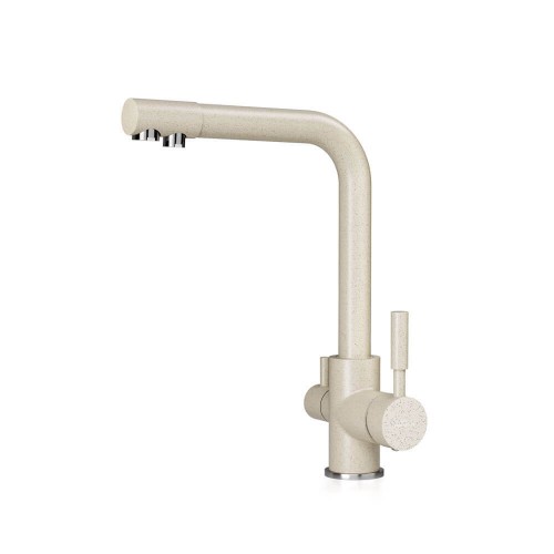 Baterie 3 căi, PREMIER Tall Granit, finisaj bej granit, flux separat apă filtrată și apă menajeră (rece și caldă)