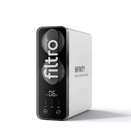 Osmoza inversa direct flow, FILTRO Infinity Connect+ cu Mineral+, conexiune WiFi, alcalinizare prin mineralizare, debit mare de 600GPD, fara bazin, pompa booster, display TDS