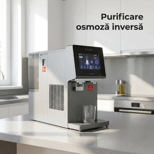 Dozator de apa, Ecosoft Spark, purificare prin osmoza inversa, sterilizare UV, apa rece/calda/carbo, alimentare directa de la retea sau din rezervor