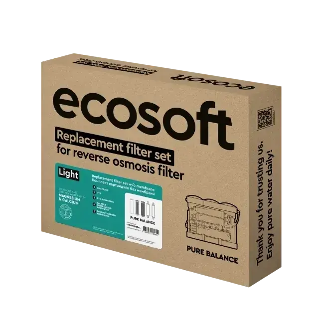 Set balance intermediar, 5 cartușe osmoză inversă premium, prefiltrare, postfiltrare și mineralizare Ca+Mg, 6 luni, standard 10"
