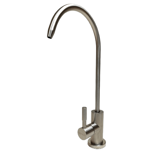 Baterie moderna satinata, din inox cu cartus ceramic, conectare rapida de 1/4"