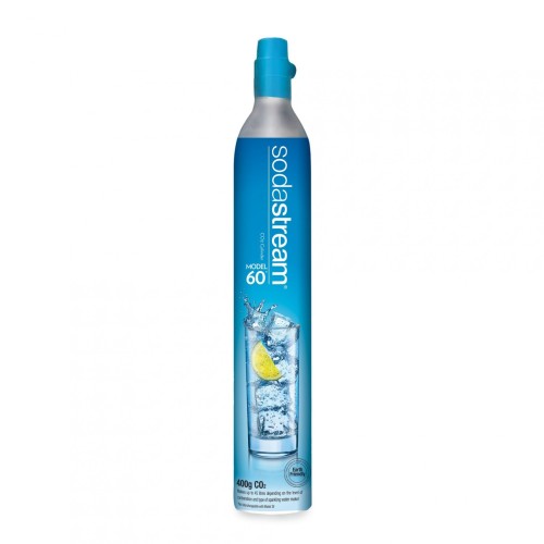 Butelie de rezerva SodaStream Screw, 400 grame CO2, 60-80 litri de sifon, culoare albastra si supapa cu filet