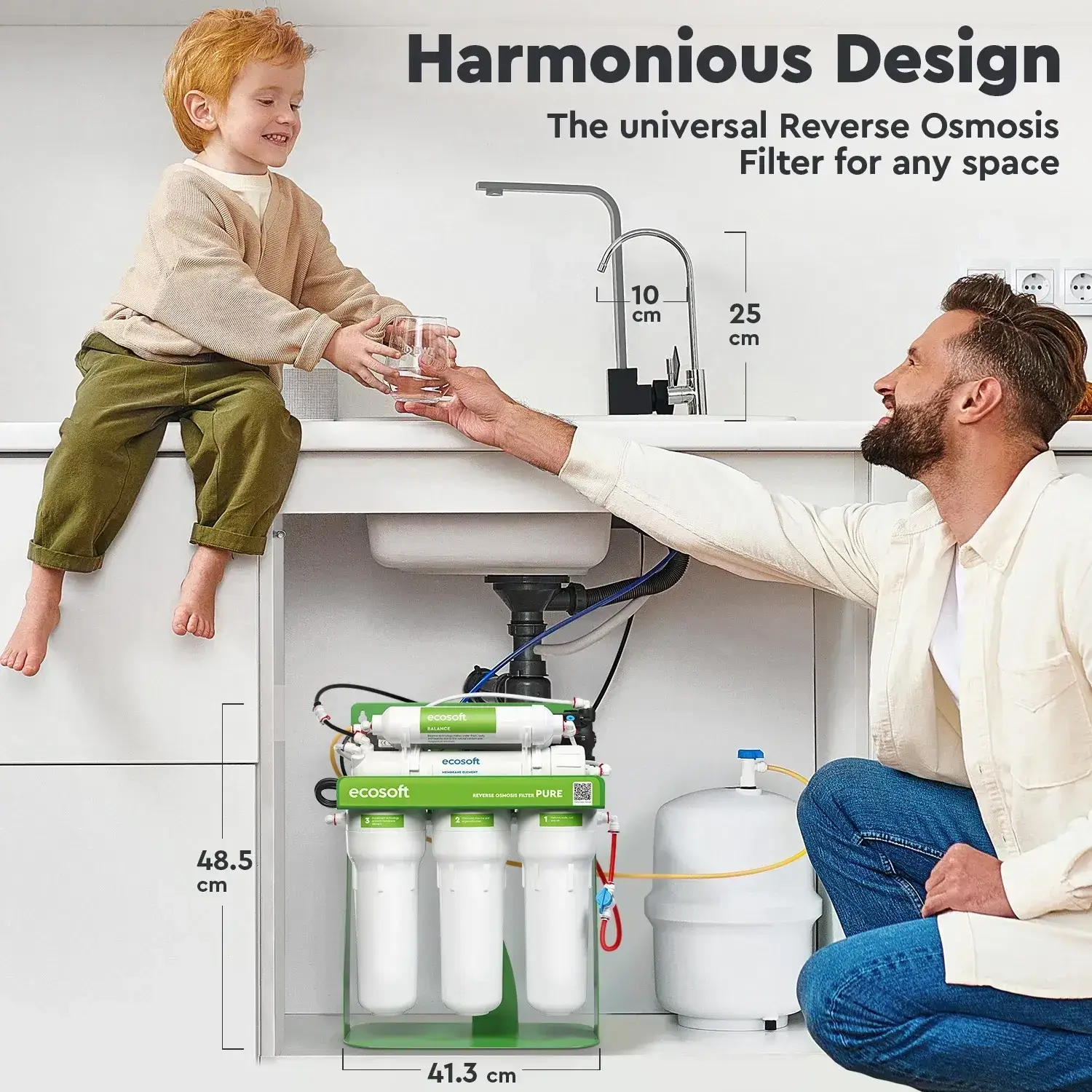 Osmoza inversa, Ecosoft PURE Balance, cu pompa de presiune si eficienta ridicata, 6 stadii, cadru metalic, remineralizare optima