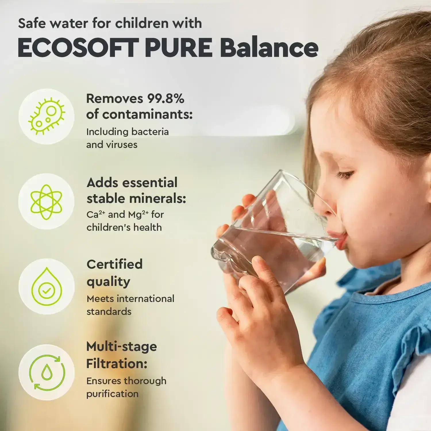 Osmoza inversa, Ecosoft PURE Balance, cu pompa de presiune si eficienta ridicata, 6 stadii, cadru metalic, remineralizare optima