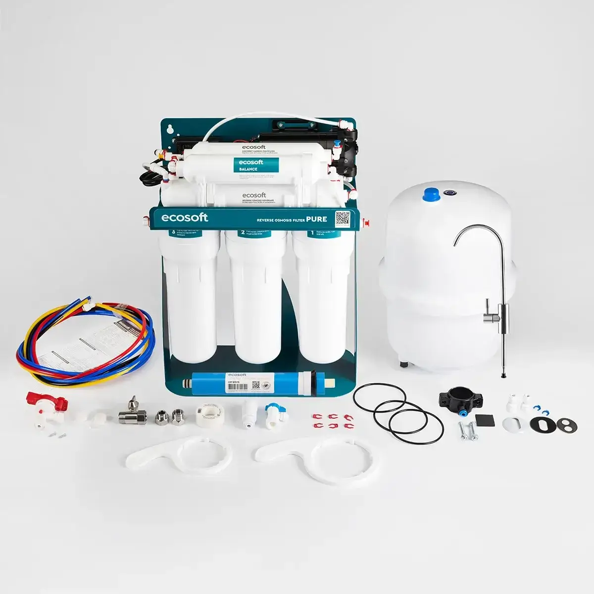 Osmoza inversa, Ecosoft PURE Balance, cu pompa de presiune si eficienta ridicata, 6 stadii, cadru metalic, remineralizare optima