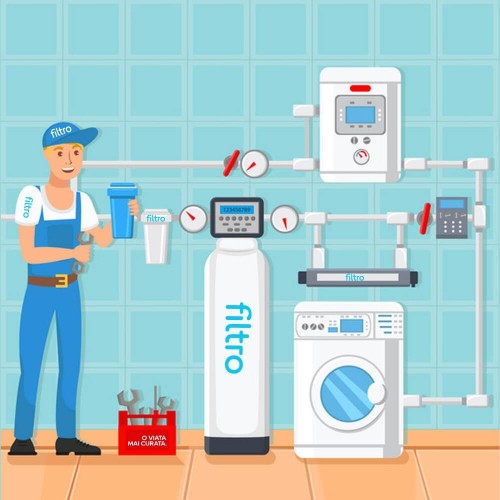 Instalare statie dedurizare casnica, InstalaDor CABINET, dedurizator cabinet, 10-37 litri, cu prefiltru