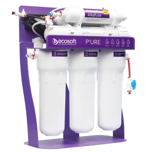 Osmoza inversa cu alcalinizare, Ecosoft Alkafuse MO675ALCPUREDTW, 6 stadii, pompa de presiune si cadru metalic, crestere PH 7-10