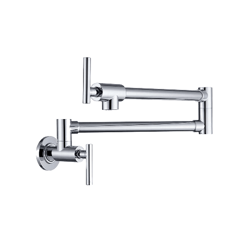 Baterie pliabilă cu montare în perete, PREMIER Wall Chrome, extensibilă 61 cm, finisaj crom lucios, robinet monocomandă pentru umplere oale