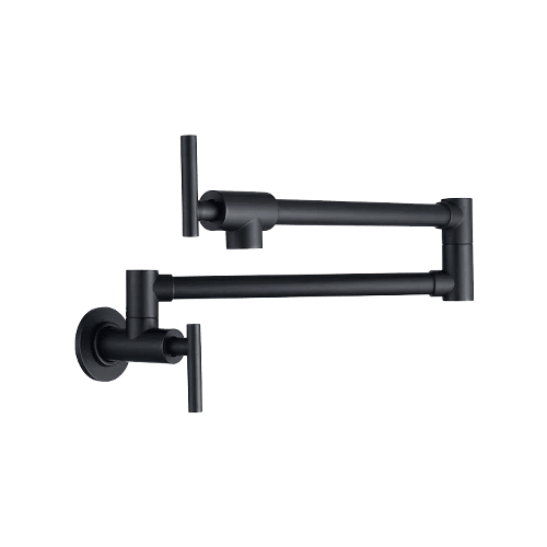 Baterie pliabilă cu montare în perete, PREMIER Wall Black, extensibilă 61 cm, finisaj negru mat, robinet monocomandă pentru umplere oale