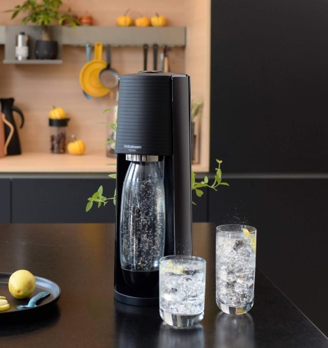 Aparat de sifon, SodaStream Terra Black, cu butelie de CO2 si sticla quick connect