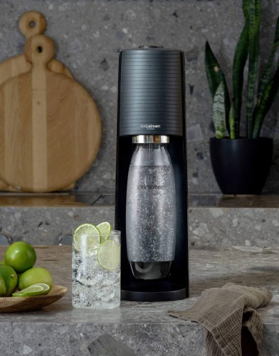 Aparat de sifon, SodaStream Terra Black, cu butelie de CO2 si sticla quick connect