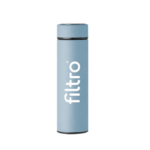 Termos cu perete dublu, FILTRO Thermo LED Blue, afisaj tactil digital al temperaturii, infuzor inclus, volum 500 ml