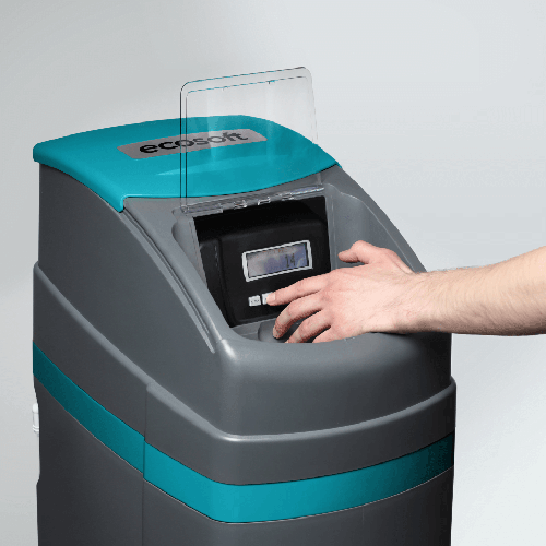 Statie dedurizare cabinet, Ecosoft Titanium Azure 250, 25 litri rasina Dowex HCRS/S, cabinet cu valva Clack WS1 CE