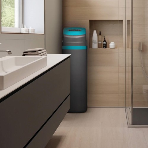 Statie dedurizare cabinet, Ecosoft Titanium Azure 250, 25 litri rasina Dowex HCRS/S, cabinet cu valva Clack WS1 CE