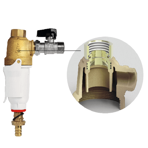 Filtru magnetic si cu sita metalica, DIMA BRASS, insertie din alama, conectare 3/4"