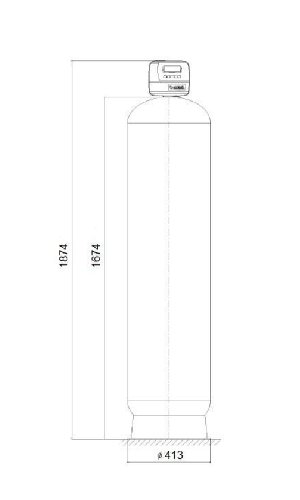 Statie filtrare automata, CLACK TC 1" 1665, valva automata timp, tank simplex 16"x65", fara material filtrant