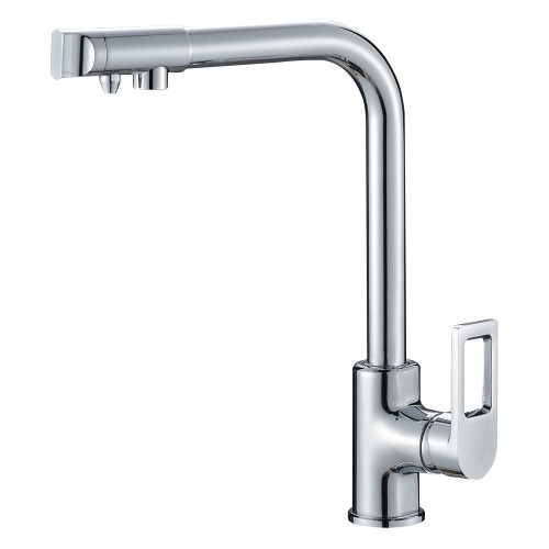 Baterie 3 căi, PREMIER Top Chrome, finisaj crom lucios, robinet sus, flux separat apă filtrată și apă menajeră (rece și caldă)